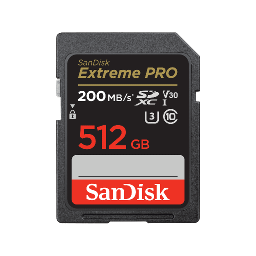 SanDisk Extreme PRO SDXC 512 Go, 200/140 Mo/s, U3 V30