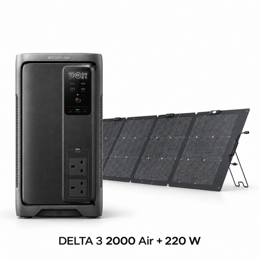 Pack EcoFlow DELTA 3 2000 Air avec panneau solaire bifacial 220 W