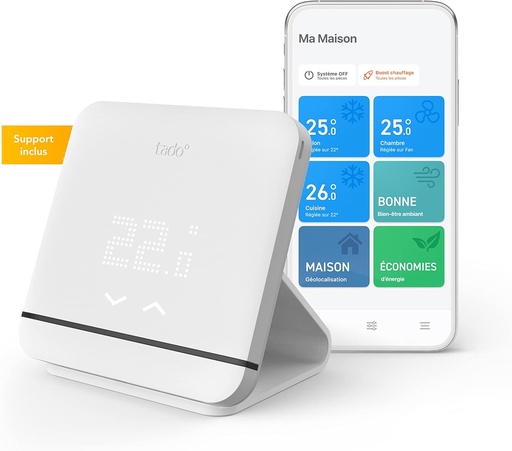 tado° Contrôle Connecté et Intelligent de la Climatisation V3+ et de la pompe à chaleur via Wi-Fi avec Support