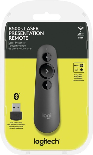 Logitech R500s de classe 1 Bluetooth et USB Télécommande de présentation laser