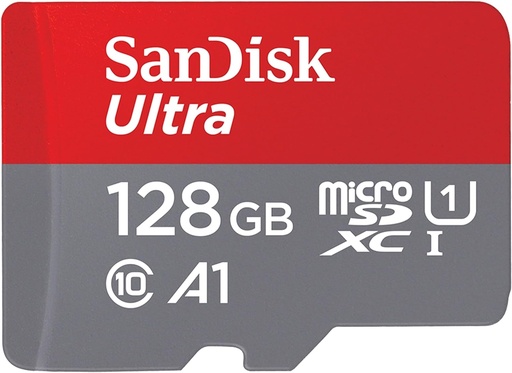 SANDISK - Carte mémoire Ultra microSDXC UHS-I Carte + Adaptateur SD, avec jusqu'à 140 Mo/s, Classe 10, U1, homologuée A1